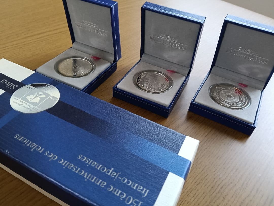 ☆掘り出し物！☆日仏修好通商条約締結150周年 プルーフ銀貨3種セット
