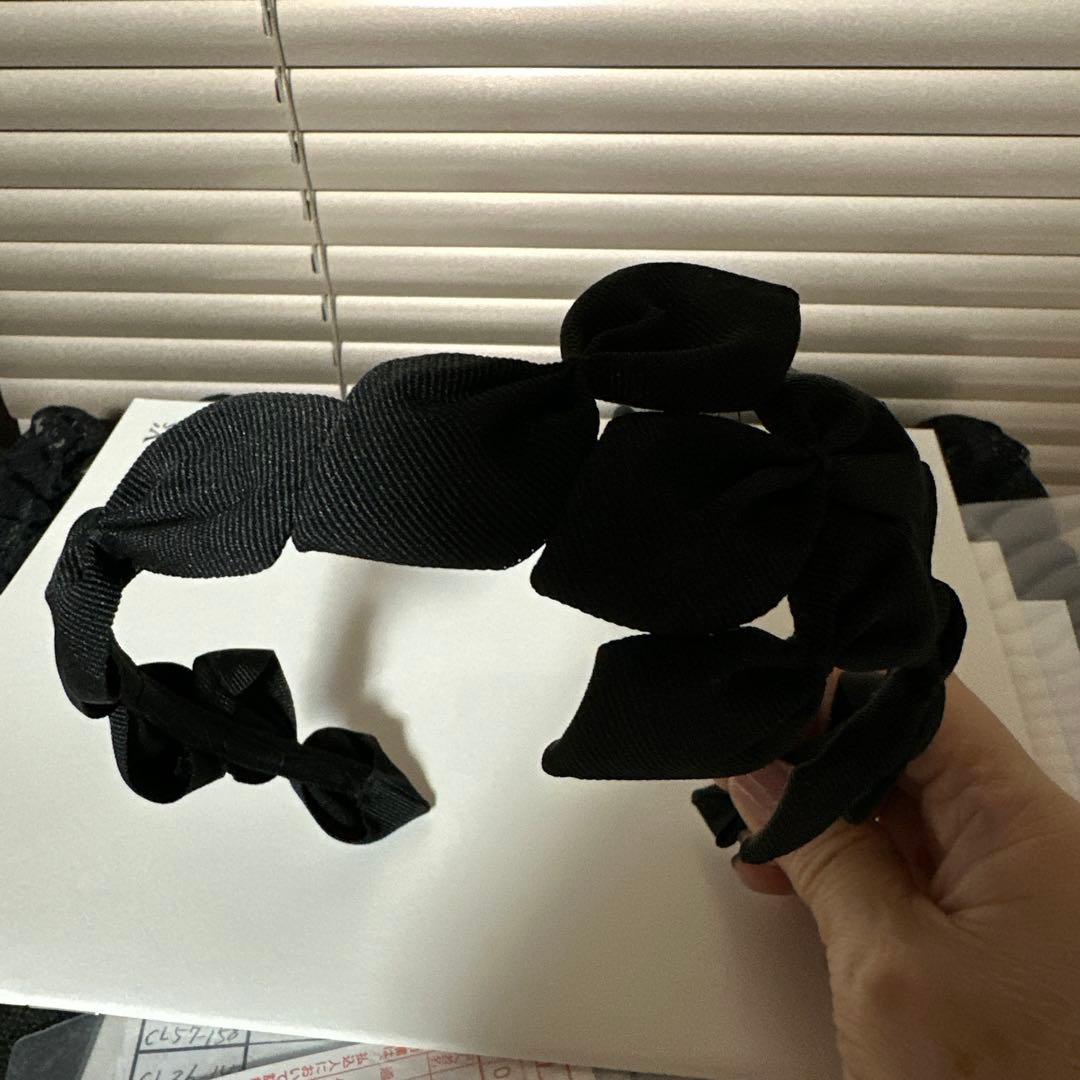 カシラ、ジェニファーオーレットグログランリボンカチューシャ