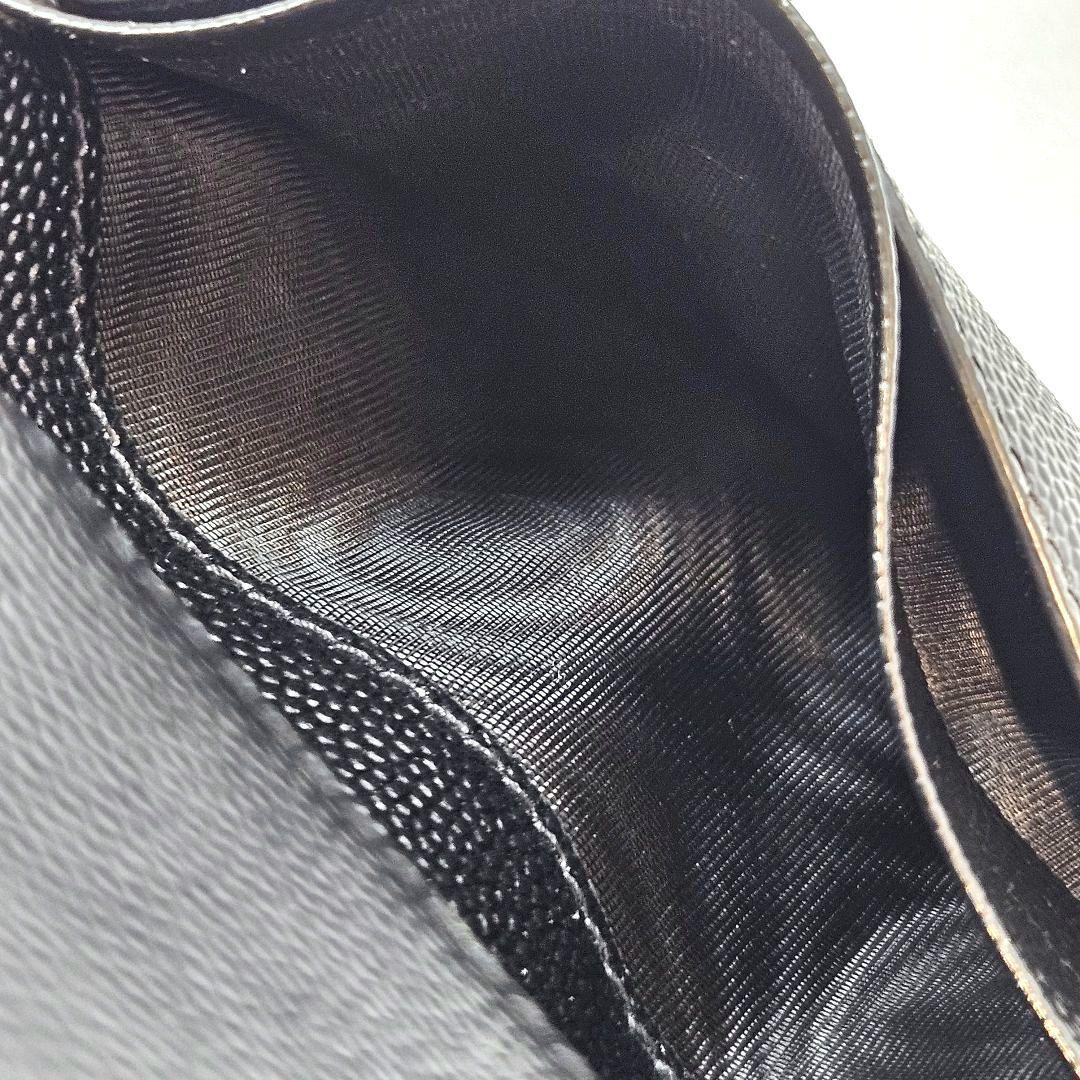 サンローラン 三つ折り財布 キャビアスキン カサンドラ Vステッチ