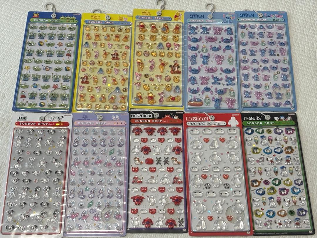 ボンボンドロップシール　ディズニー　正規品　10枚セット 通常サイズ ミニサイズ