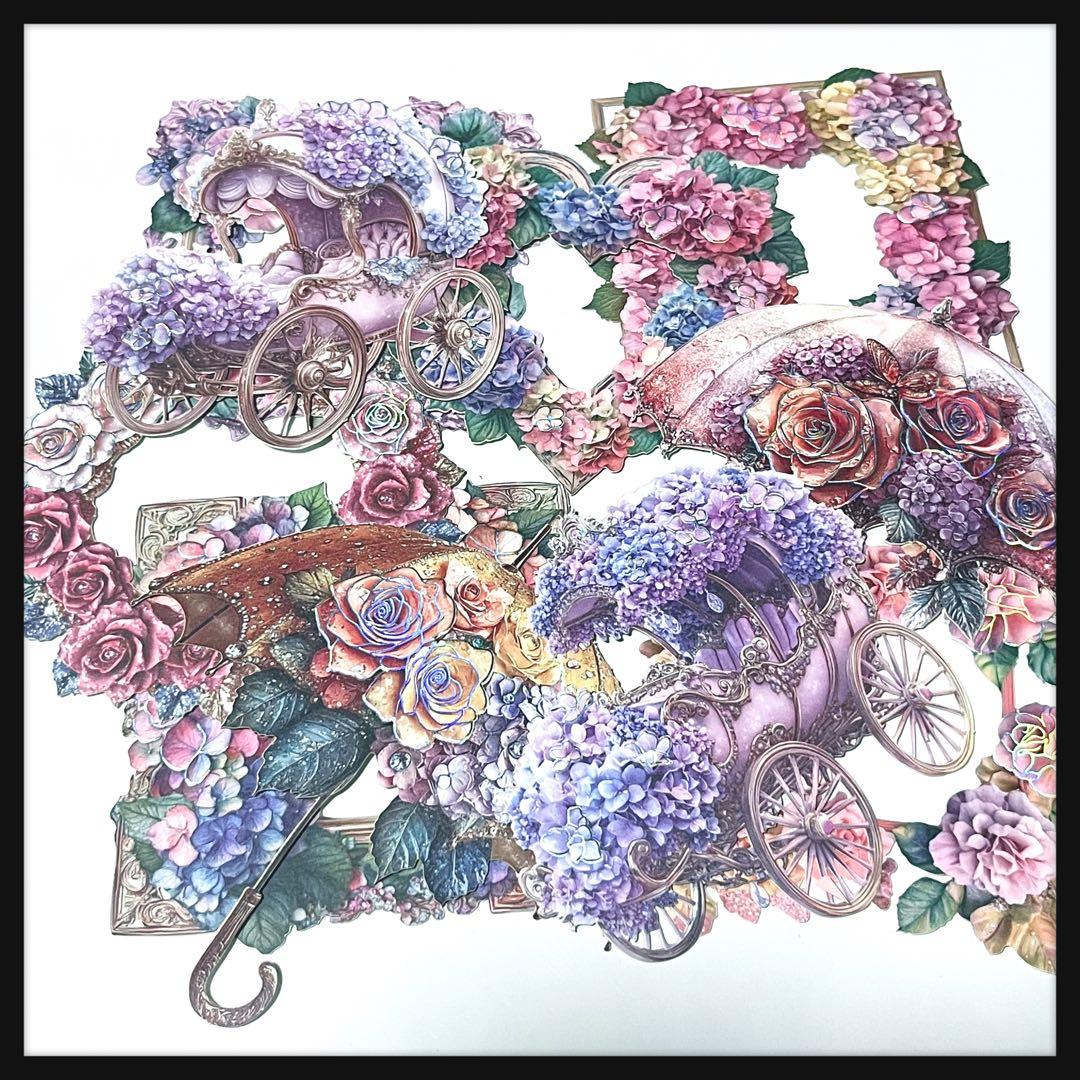 【18】ハイドランジア♡マテリアルフレーム10枚♡コラージュ素材♡nene様