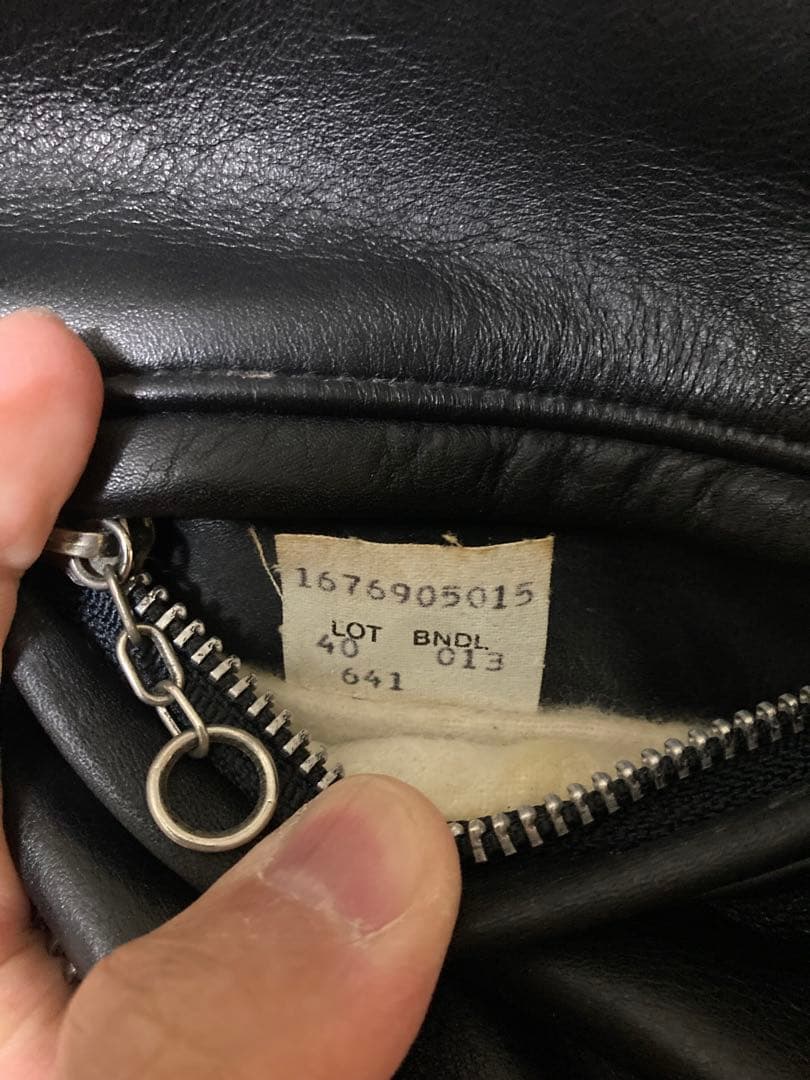 Schott ブラックレザー シングルライダースジャケット 40