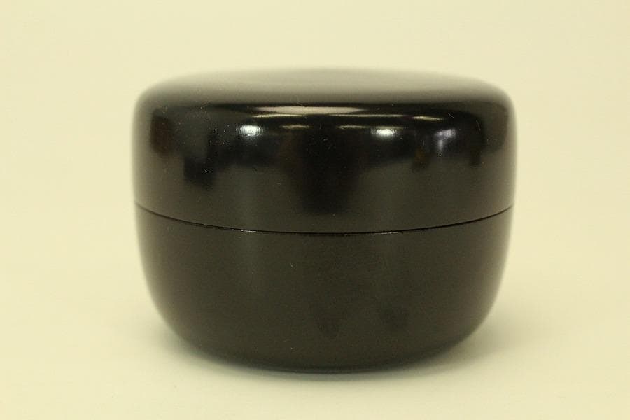 茶道具 黒楽茶碗 小服 真塗棗 茶箱用 二件 美品(A783)