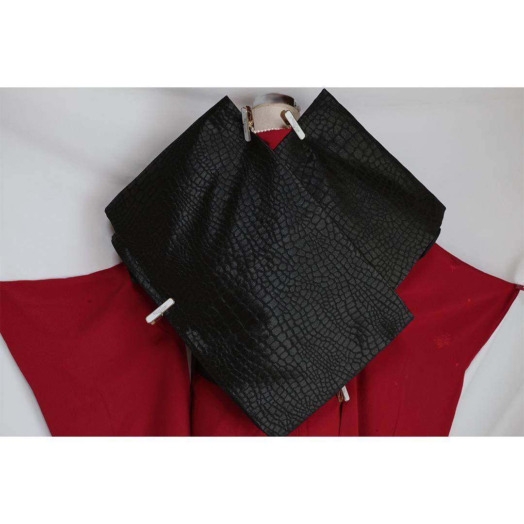 無地■振袖7点セット帯新品丈161.5cm帯締め寛斎フルセット赤成人式FA53