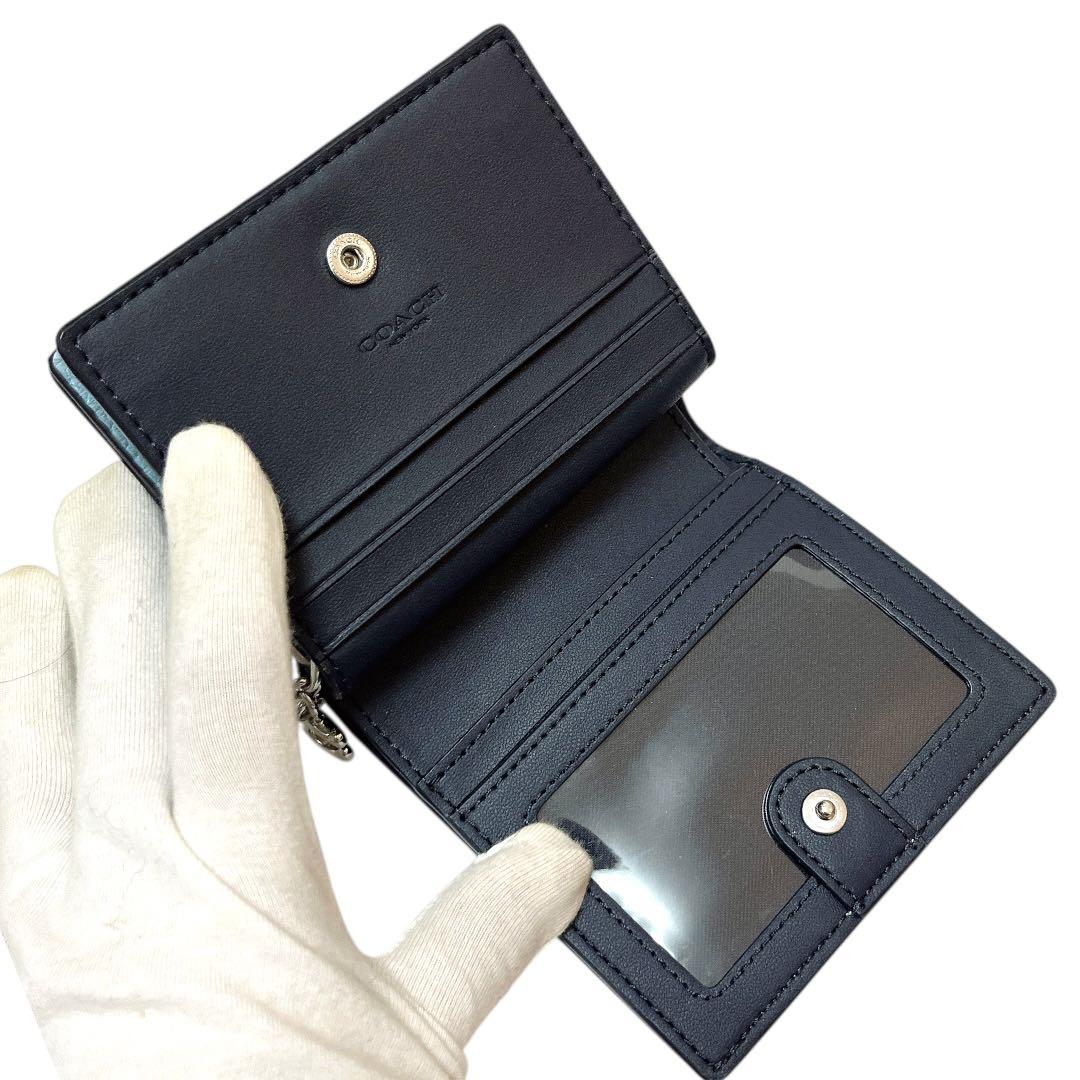 【完売カラー★未使用】COACH 2つ折り財布 スナップウォレット ライトブルー