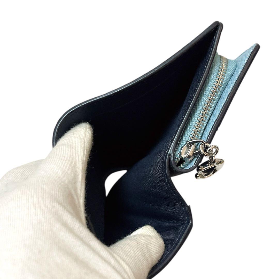 【完売カラー★未使用】COACH 2つ折り財布 スナップウォレット ライトブルー