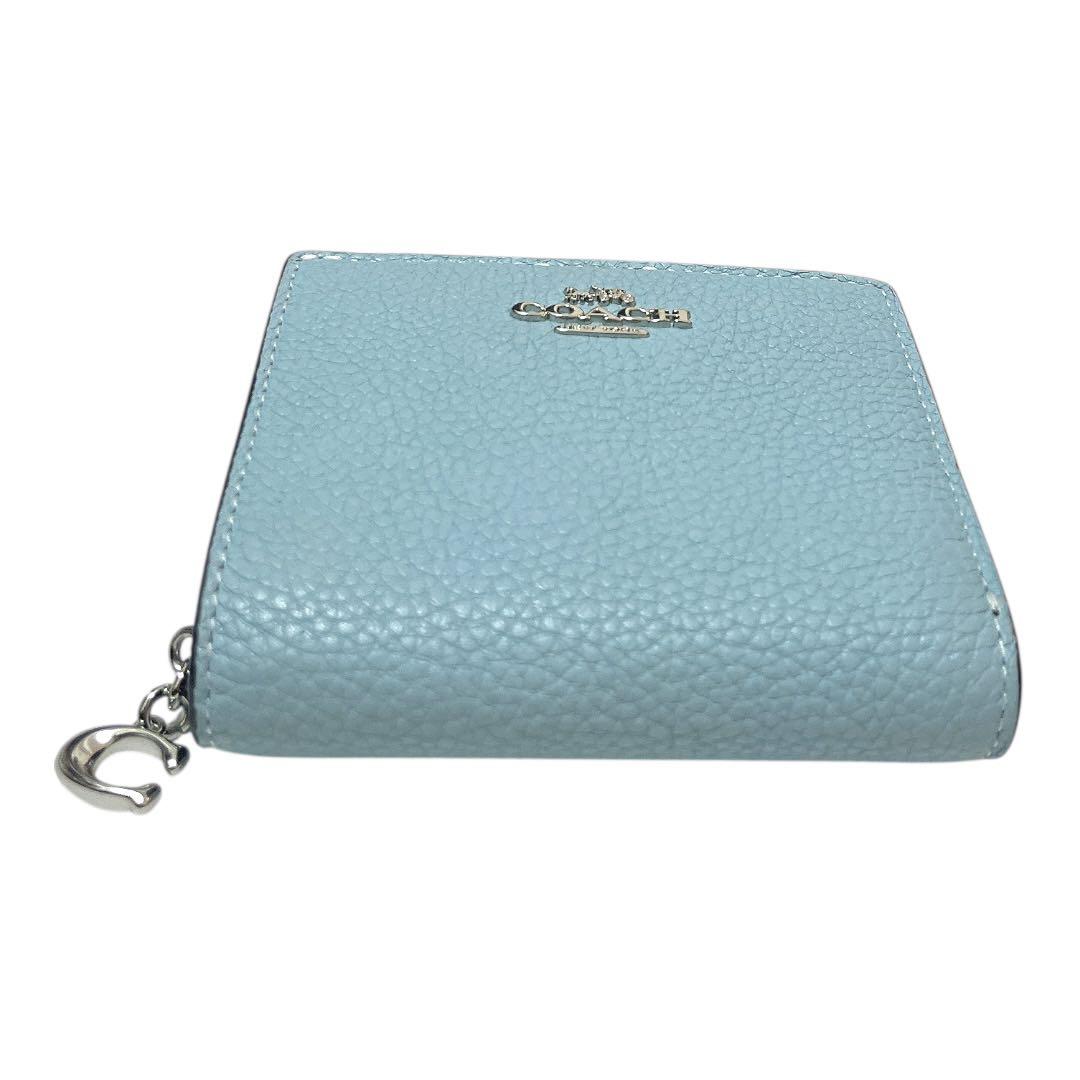 【完売カラー★未使用】COACH 2つ折り財布 スナップウォレット ライトブルー