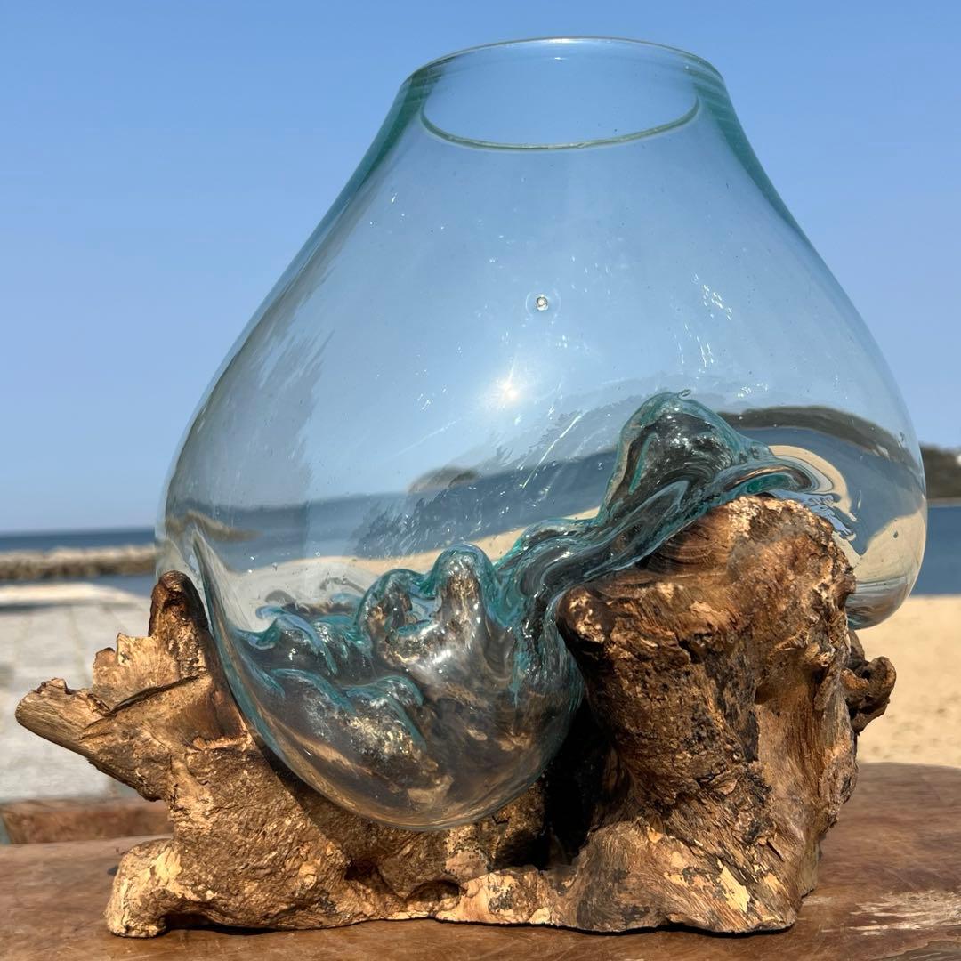 流木ガラス オブジェ超特大I 花瓶 金魚鉢 水槽 テラリウム 観賞魚 メダカ容器
