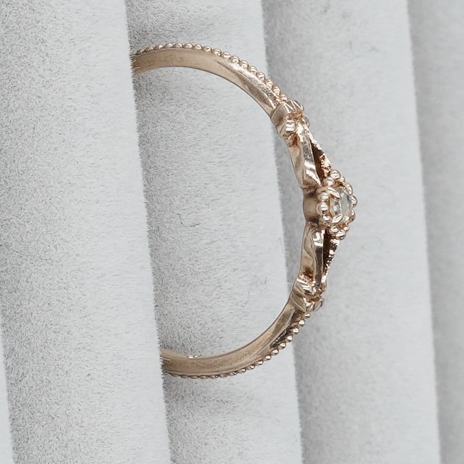 agete K10 ダイヤ リング アンティーク調