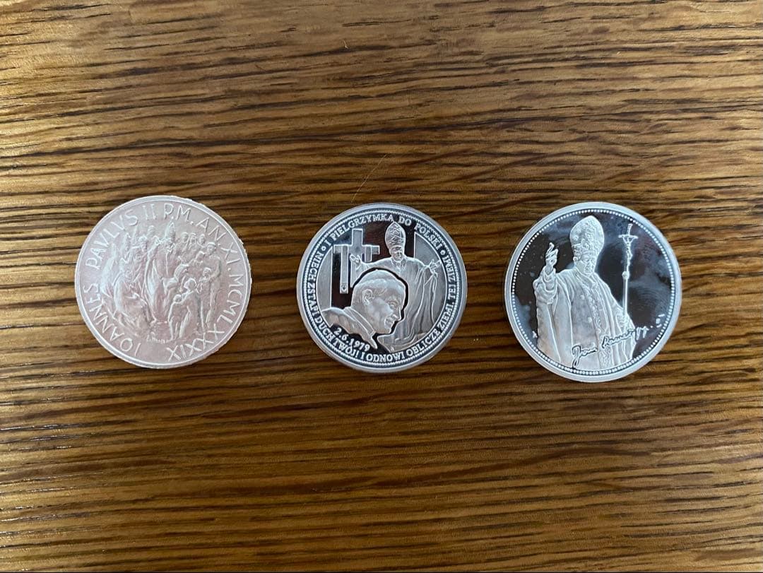 【値下げ】ポーランド記念銀貨 ヨハネ・パウロ2世 1993年発行 3枚