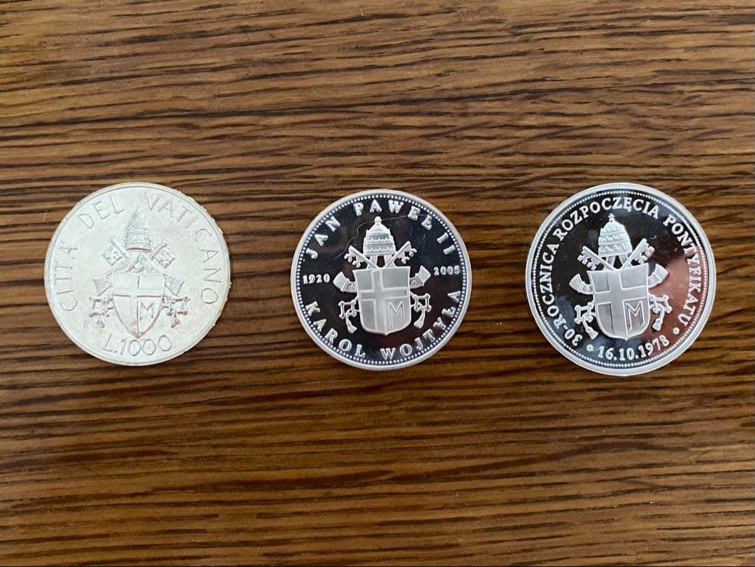 【値下げ】ポーランド記念銀貨 ヨハネ・パウロ2世 1993年発行 3枚