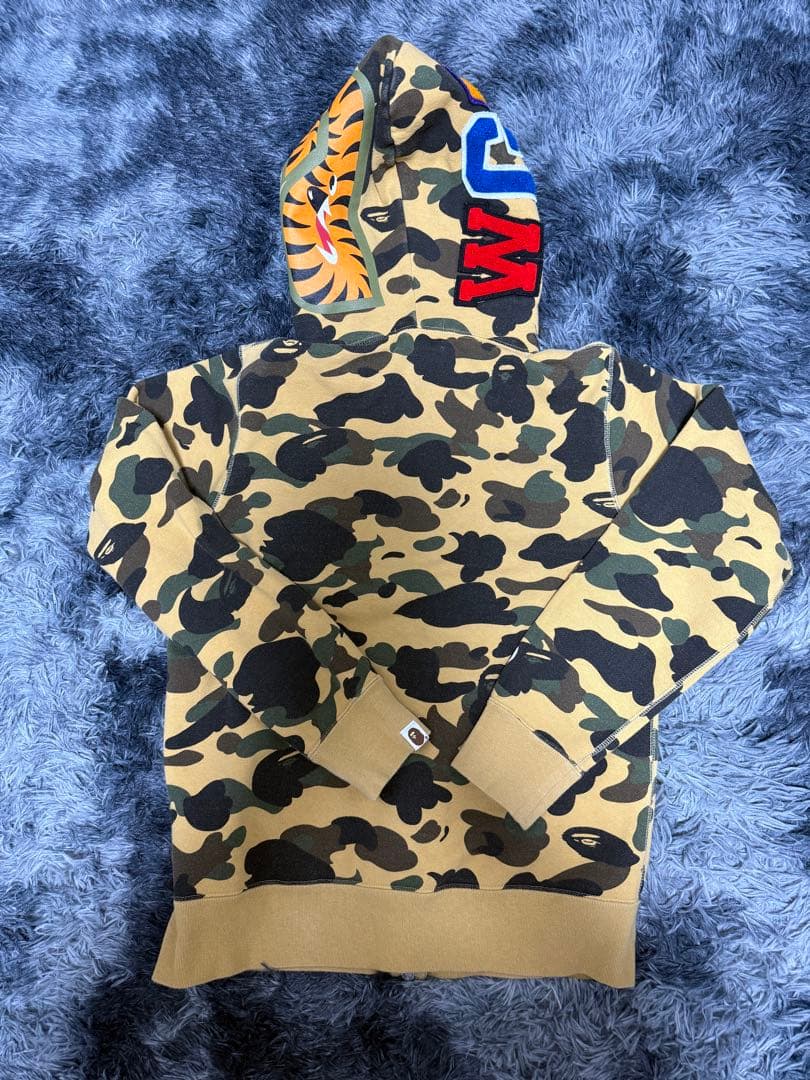 ベイシング エイプ APE シャーク ジップ パーカー カモ柄 迷彩 イエロー