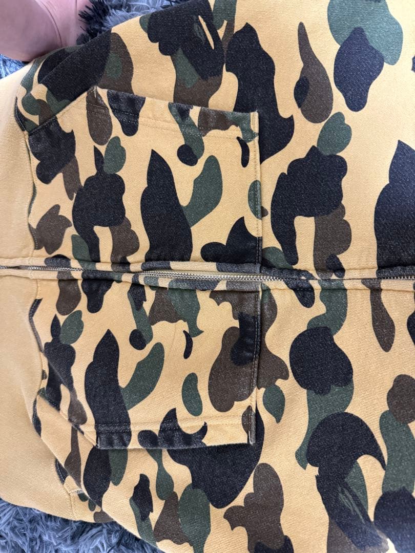 ベイシング エイプ APE シャーク ジップ パーカー カモ柄 迷彩 イエロー