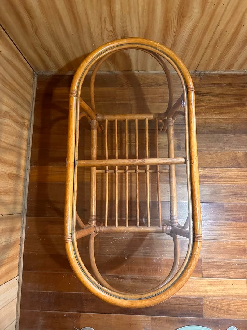 【送料込み】レトロテーブル ラタンテーブル 販売　ビンテージ　アンティーク