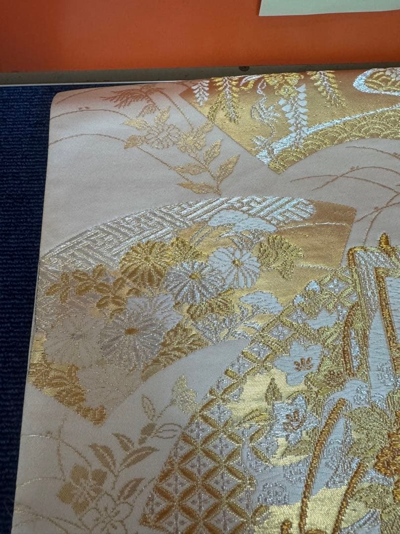 1929 袋帯 古代彫金紋  西陣織   金糸　高級上質上品　約440cm未使用