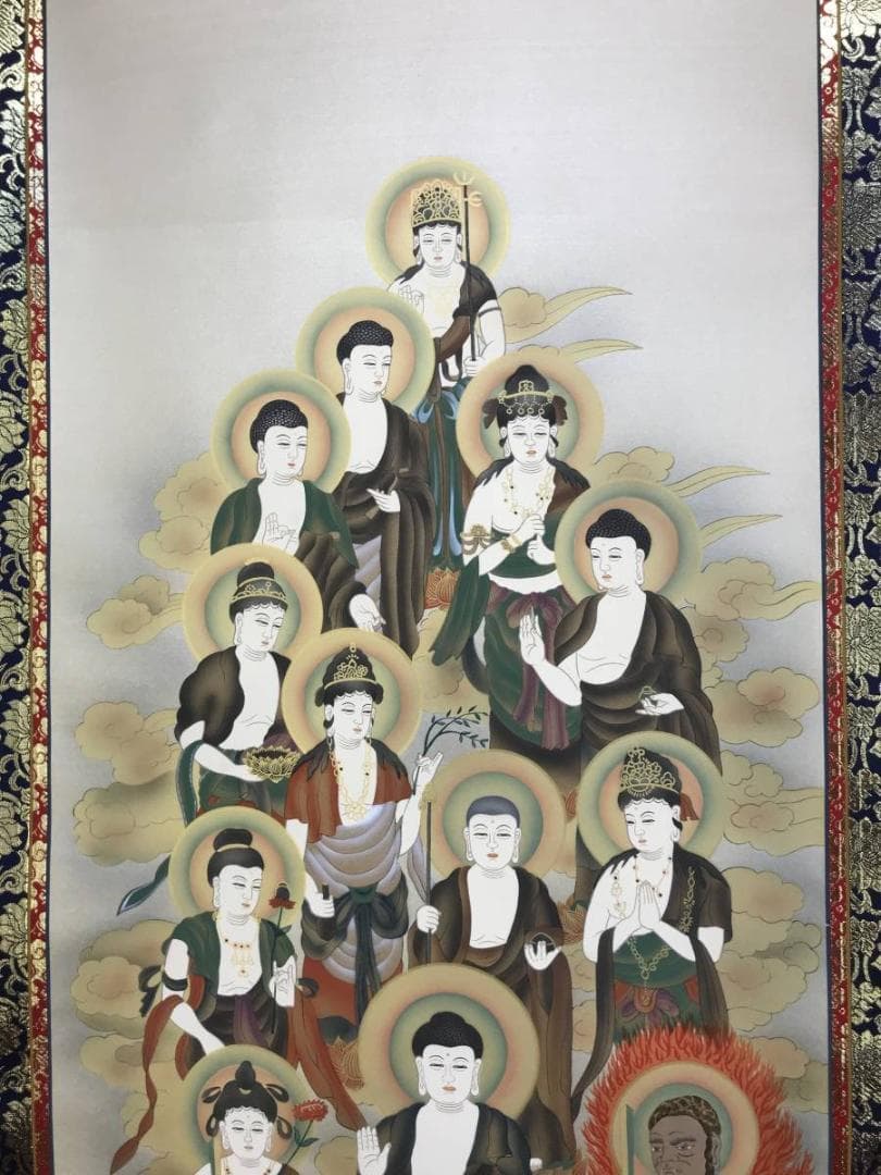 【真作】川村観峰/十三佛図/掛軸/名家伝来/AD-647