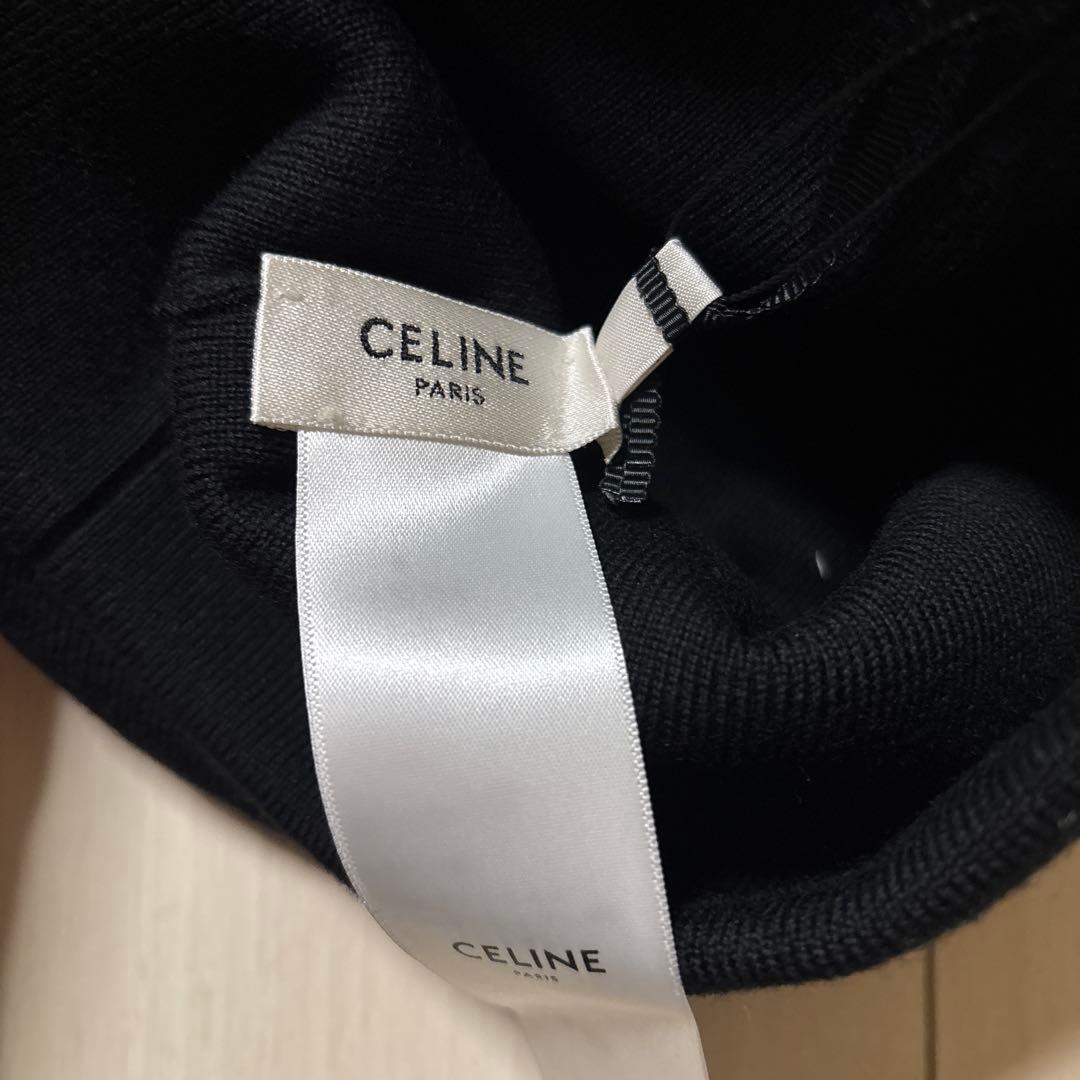 CELINE　ニット帽　ロゴ　トリオンフ　ビーニー