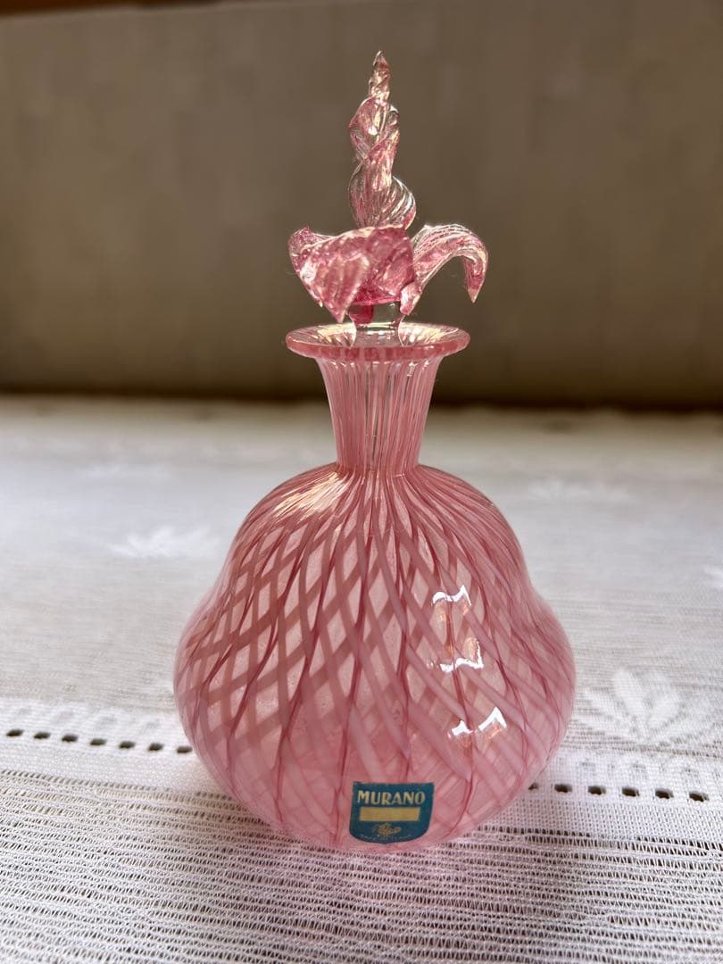 ベネチアングラス ムラーノガラス 香水瓶 ピンクが綺麗