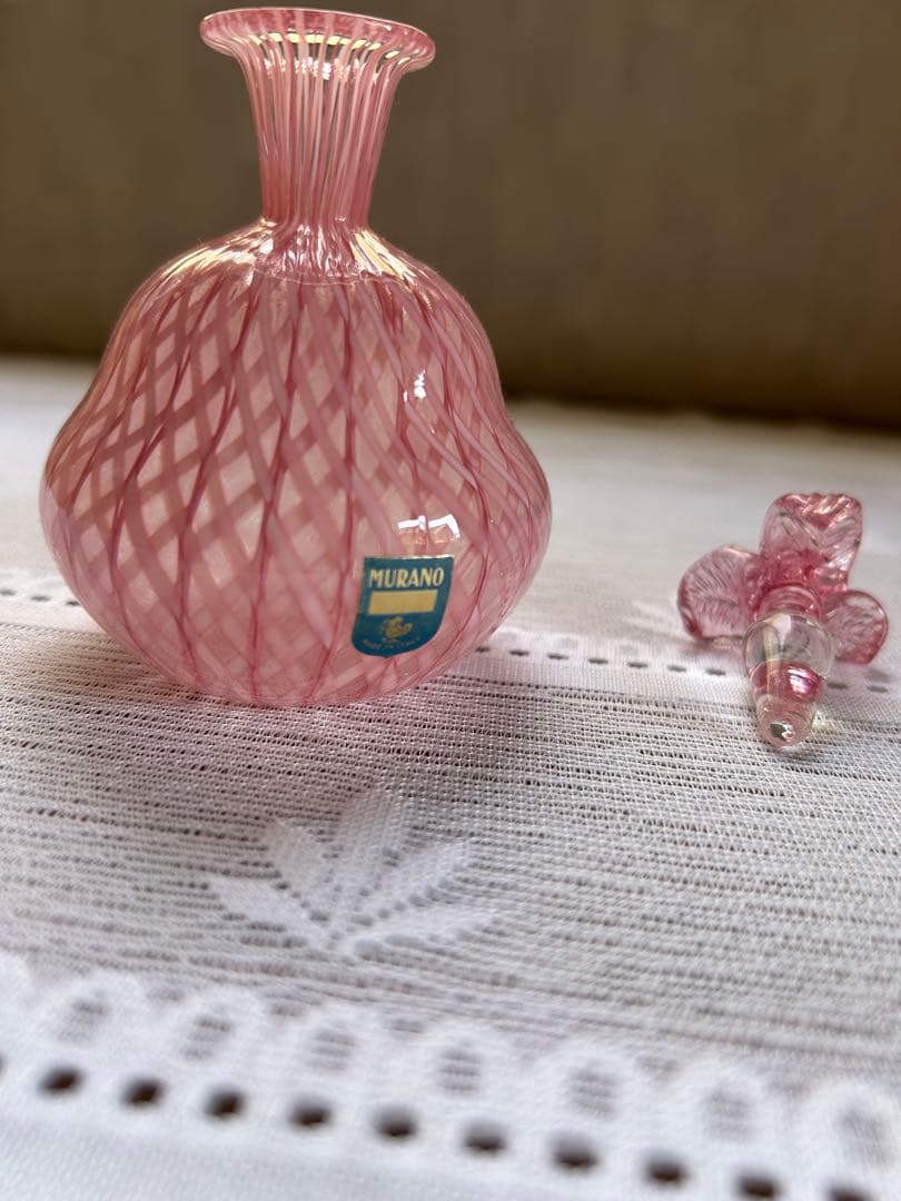 ベネチアングラス ムラーノガラス 香水瓶 ピンクが綺麗