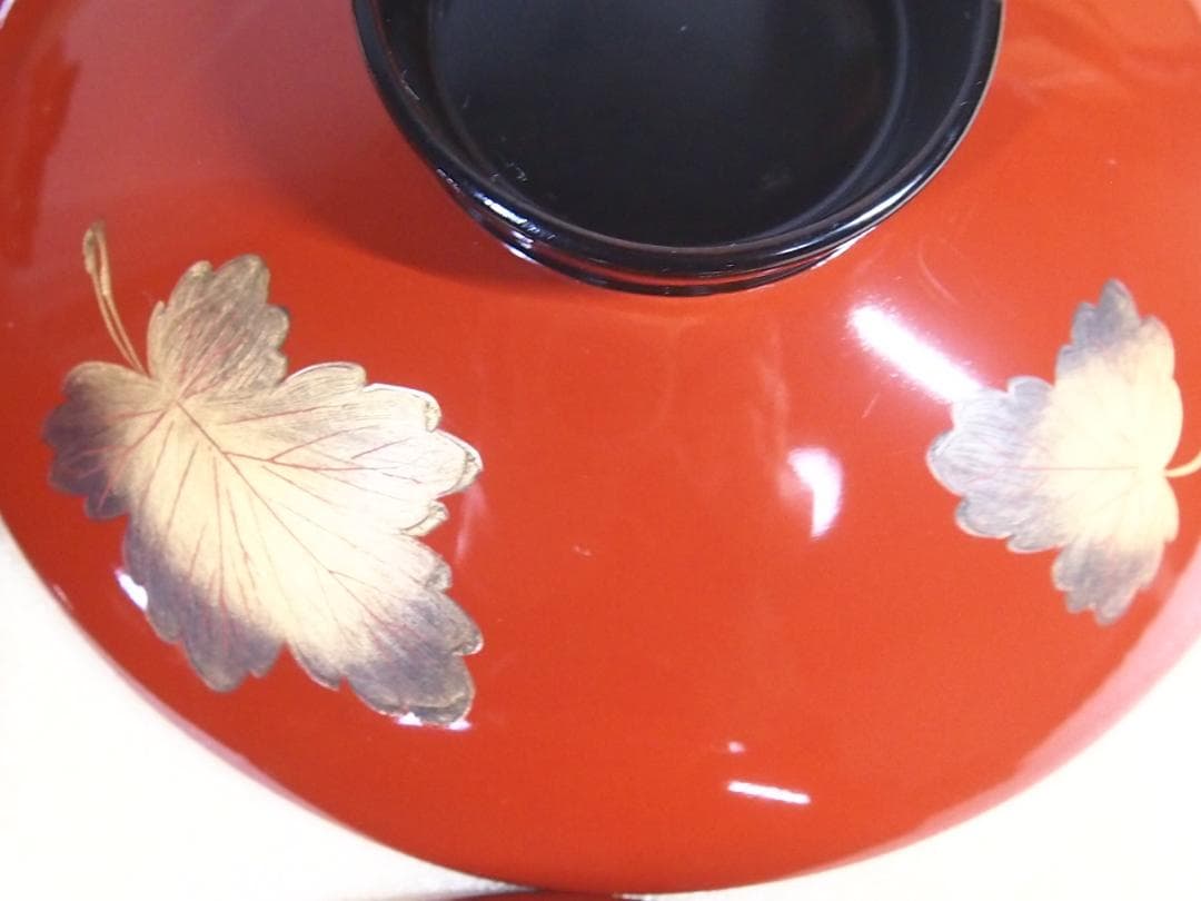 【良品】輪島塗 美術漆器 菊詰沈金 吸物椀5客 汁椀/お椀 輪島漆器商会 食器