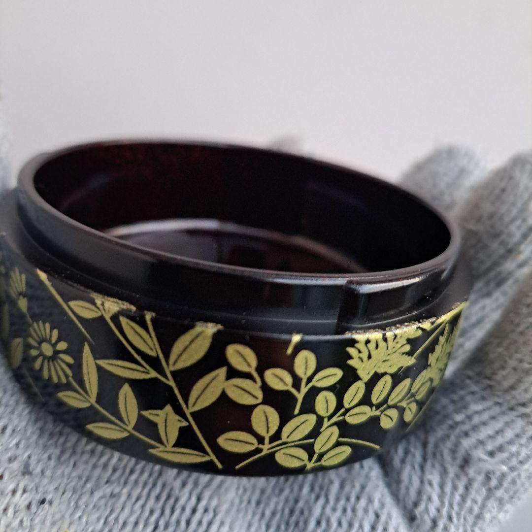 【雪月花の香合セット】合成漆器　切立/ワンタッチ式　蒔絵　未使用品