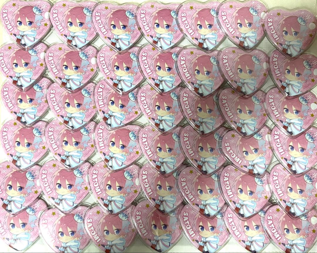 【42個セット】さとみくん 2022冬 ハート缶バッジ