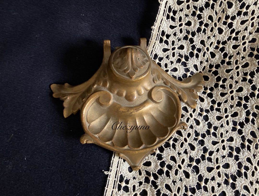 インクホルダー カリグラフィー 真鍮 ブロンズ フランスアンティーク