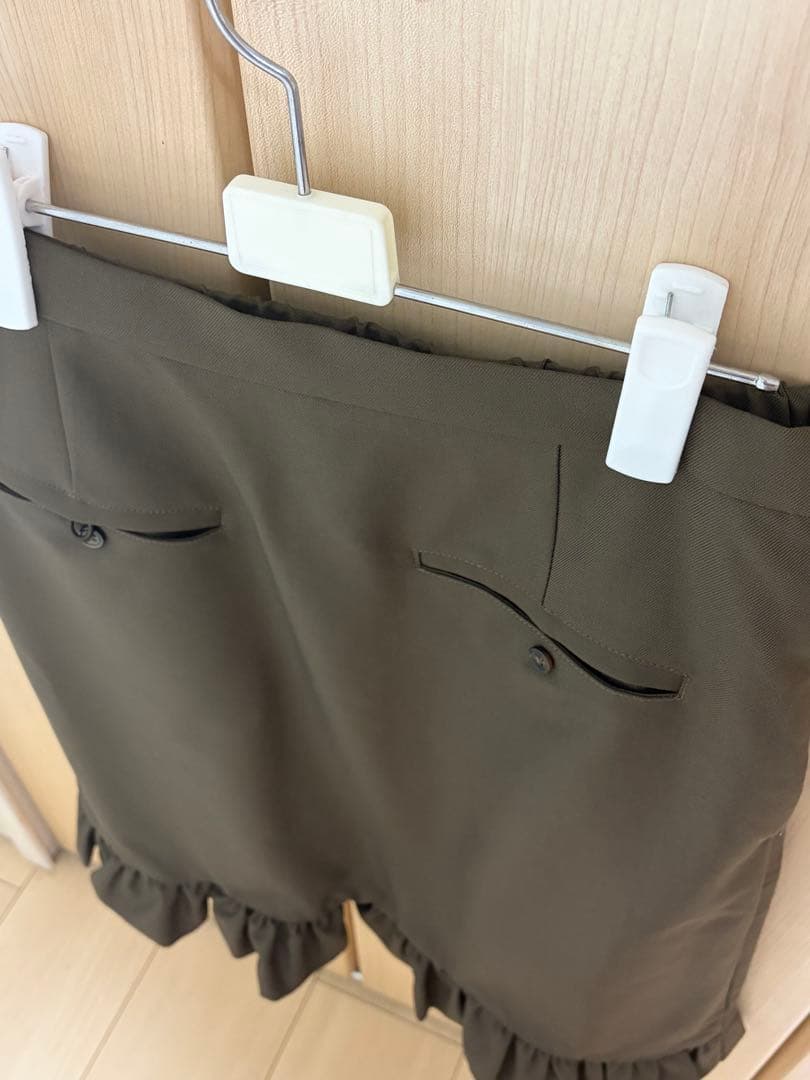 thinkto フロントポケットフリルスカート ブラウン 〜 cheese