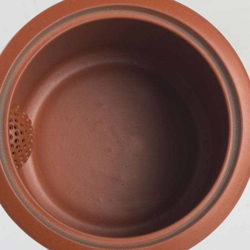 煎茶道具　常滑焼　朱泥　漢詩竹刻　横手急須　V　9580