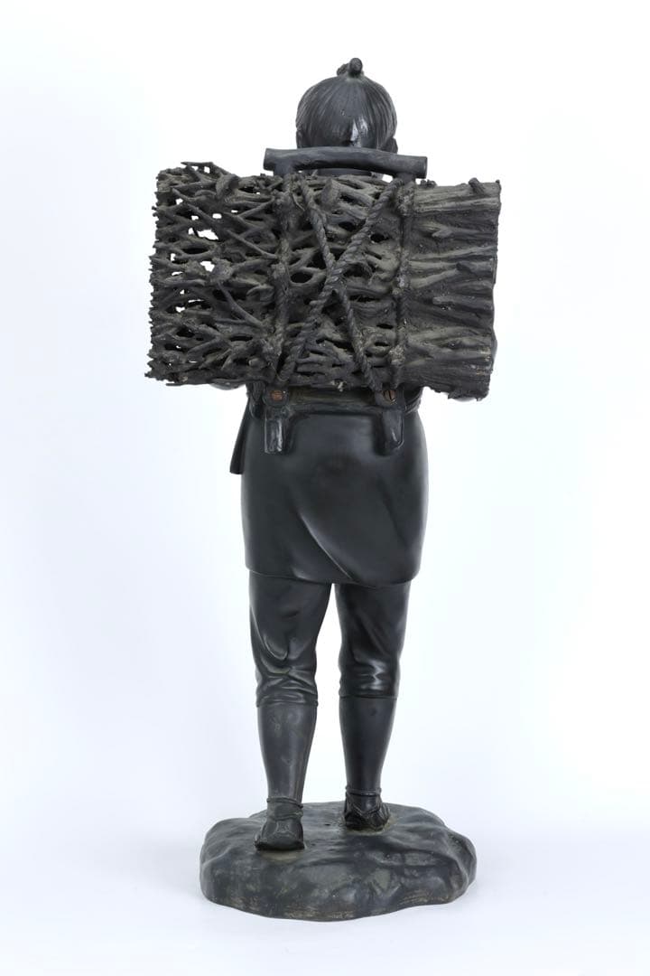 r*3様 二宮金次郎像 青銅製ブロンズ像 特大80cm 陽峰作 時代物 古美術