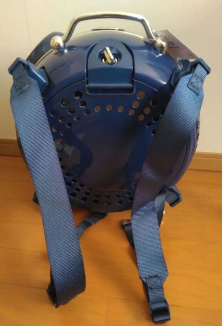 【新品】ブルー1点物☆クロック ペットキャリー☆おしゃれインテリア 犬猫うさぎ