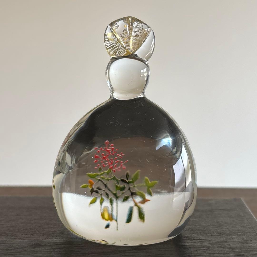 ◻️ガラス作家 金津沙矢香さん◻️ガラスのおひな様 南天◻️新品未使用