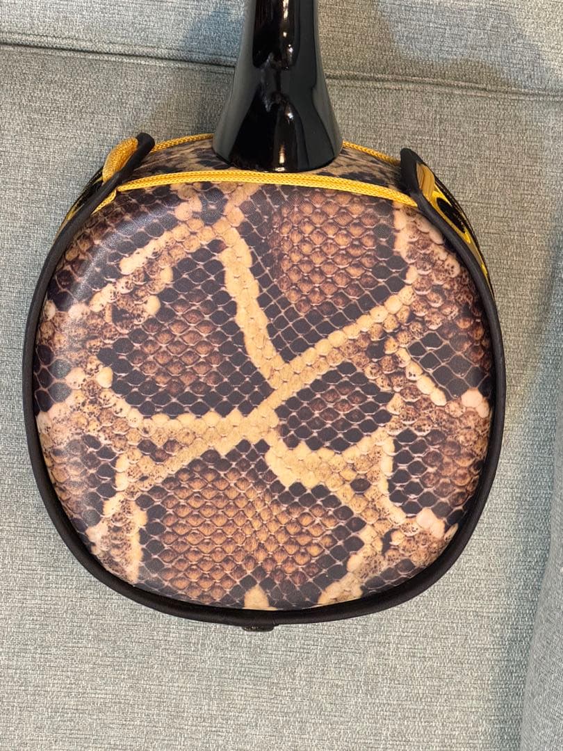 495＊三線　練習用　和楽器　沖縄三線　蛇柄　ケース付き　蛇皮ではありません