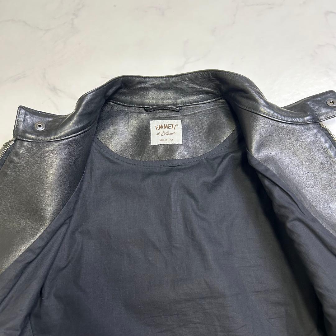 【ITALY製】EMMETI レザージャケット JURI 黒 44