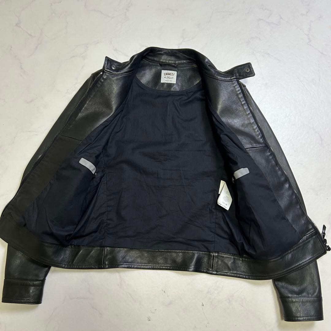 【ITALY製】EMMETI レザージャケット JURI 黒 44