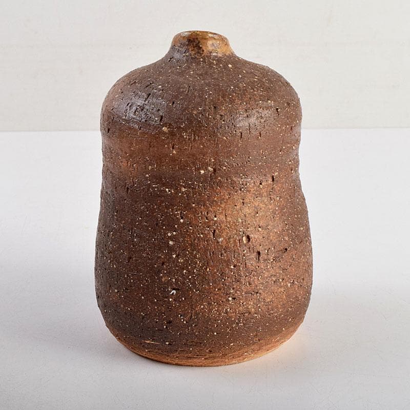 備前焼　金重道明造　伊部　擂茶花入　共箱　C　8913