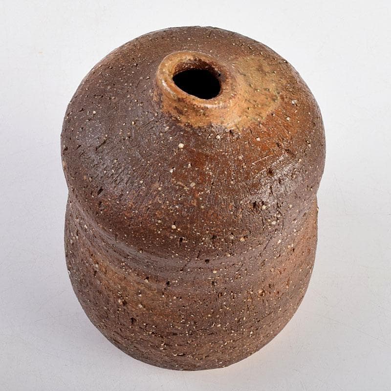 備前焼　金重道明造　伊部　擂茶花入　共箱　C　8913