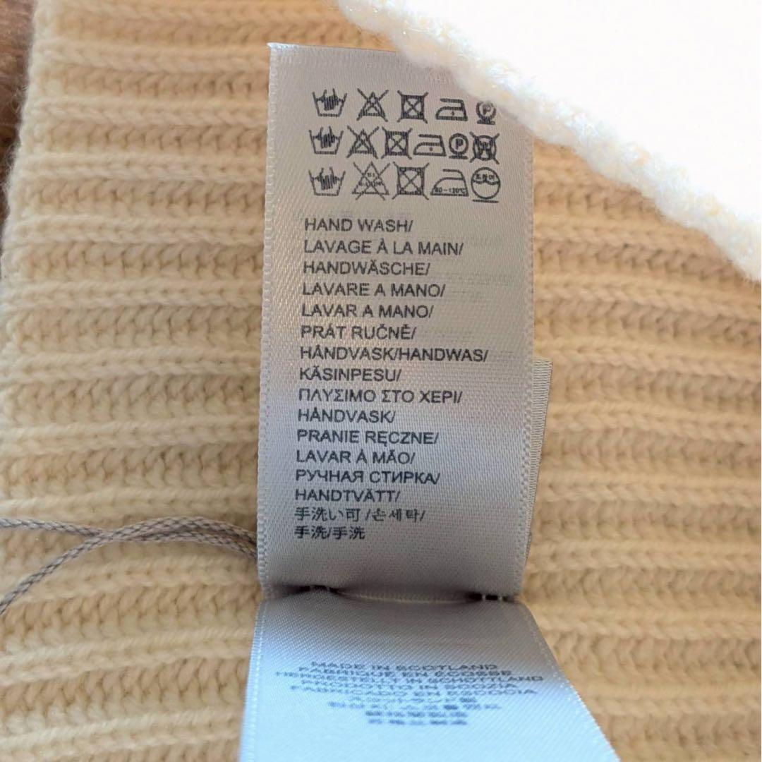 新品 ジョンストンズ オブ エルガン カシミアリブニットキャップ　秋冬　特価