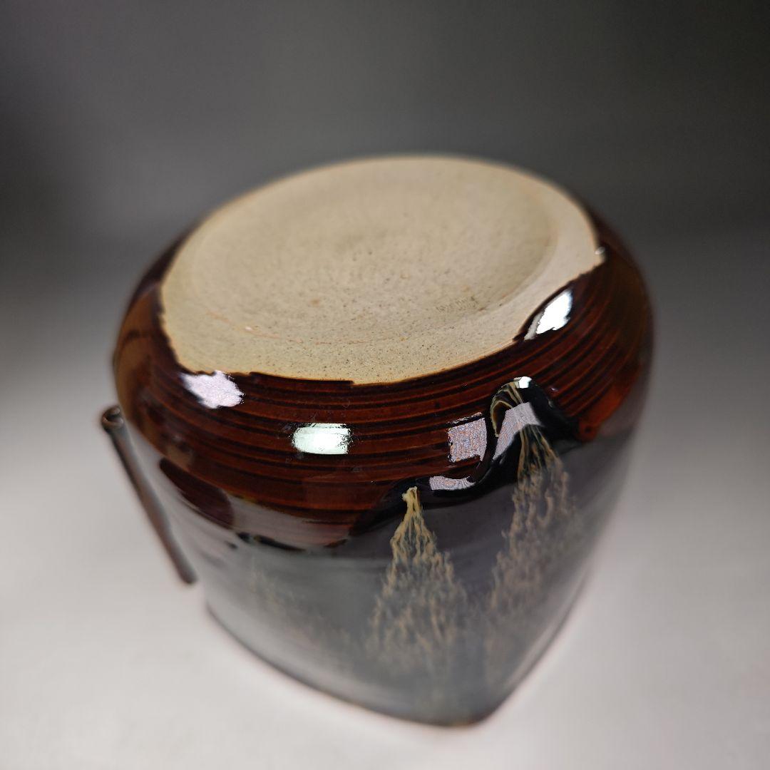 イ695 水指『翠峰造』『大徳寺　藤井誡堂　銘　雲◯　極箱』『高取菱形　塗蓋　』