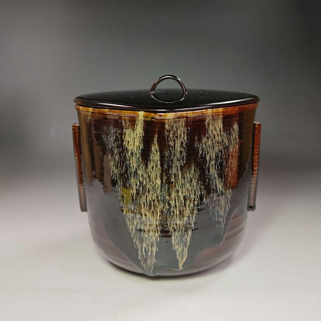 イ695 水指『翠峰造』『大徳寺　藤井誡堂　銘　雲◯　極箱』『高取菱形　塗蓋　』