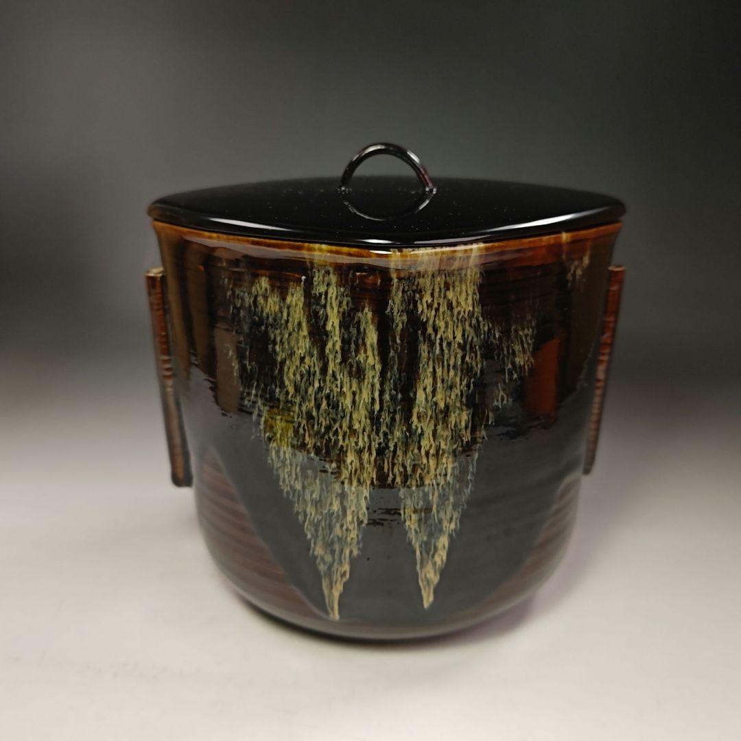 イ695 水指『翠峰造』『大徳寺　藤井誡堂　銘　雲◯　極箱』『高取菱形　塗蓋　』