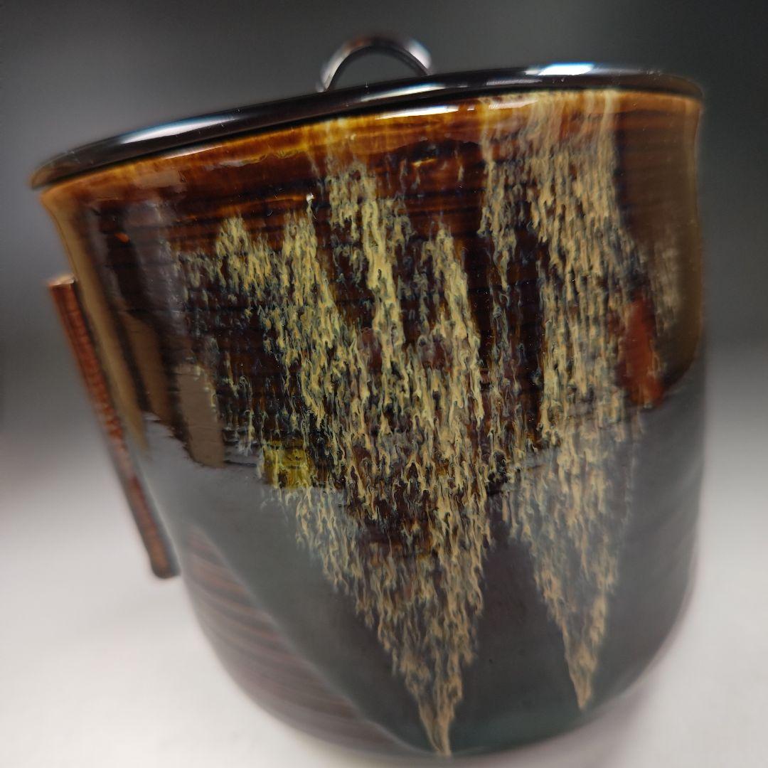 イ695 水指『翠峰造』『大徳寺　藤井誡堂　銘　雲◯　極箱』『高取菱形　塗蓋　』