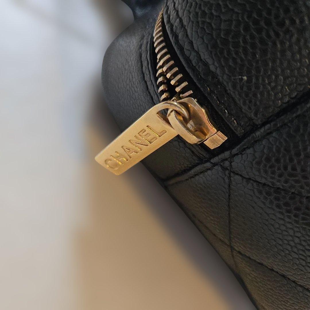 シャネル マトラッセ ココマーク キャビアスキンバッグ ミニボストン