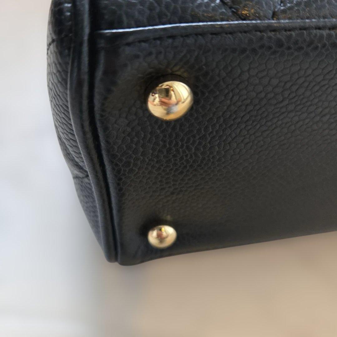 シャネル マトラッセ ココマーク キャビアスキンバッグ ミニボストン