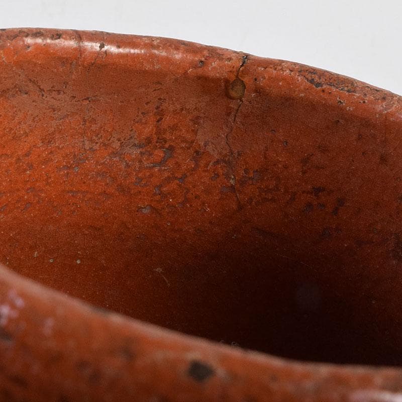 茶道具　楽吉左衛門　九代　了入作　赤楽茶碗　時代箱　V　R9379