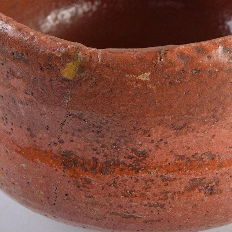 茶道具　楽吉左衛門　九代　了入作　赤楽茶碗　時代箱　V　R9379