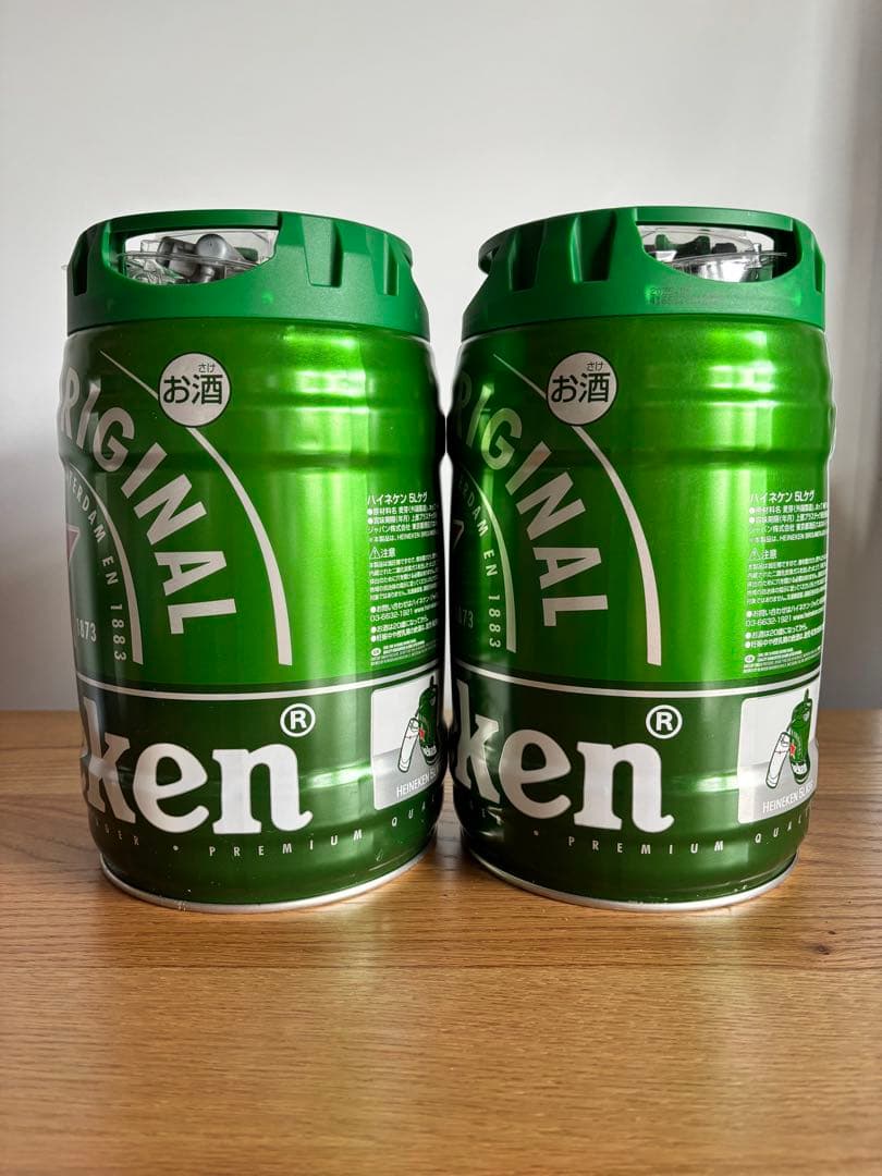 オランダ直輸入 ハイネケン樽生ビール 5リットル×2セット（新品・未開封）