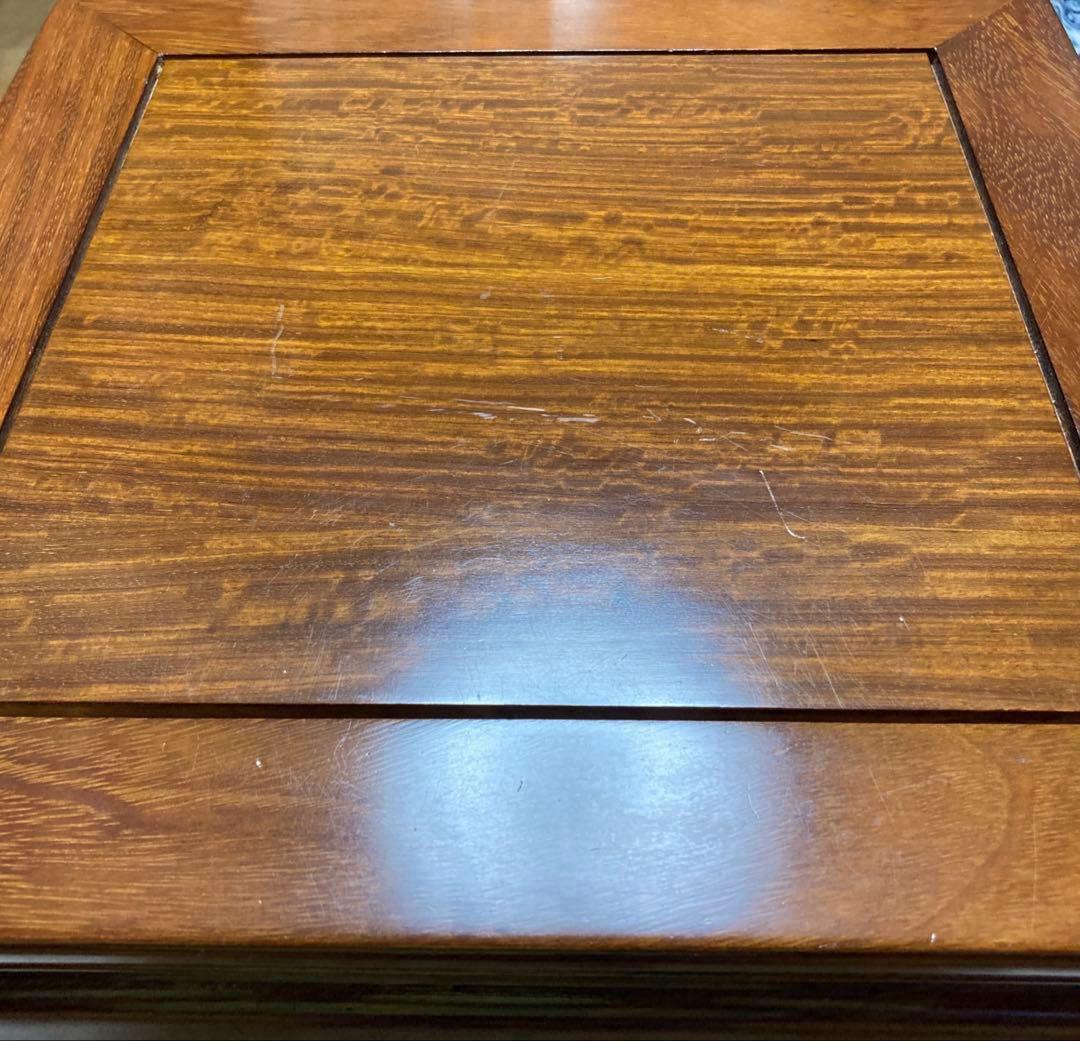 中国製花梨サイドテーブル／コーヒーテーブル　飾り台　花台　椅子　ベンチ