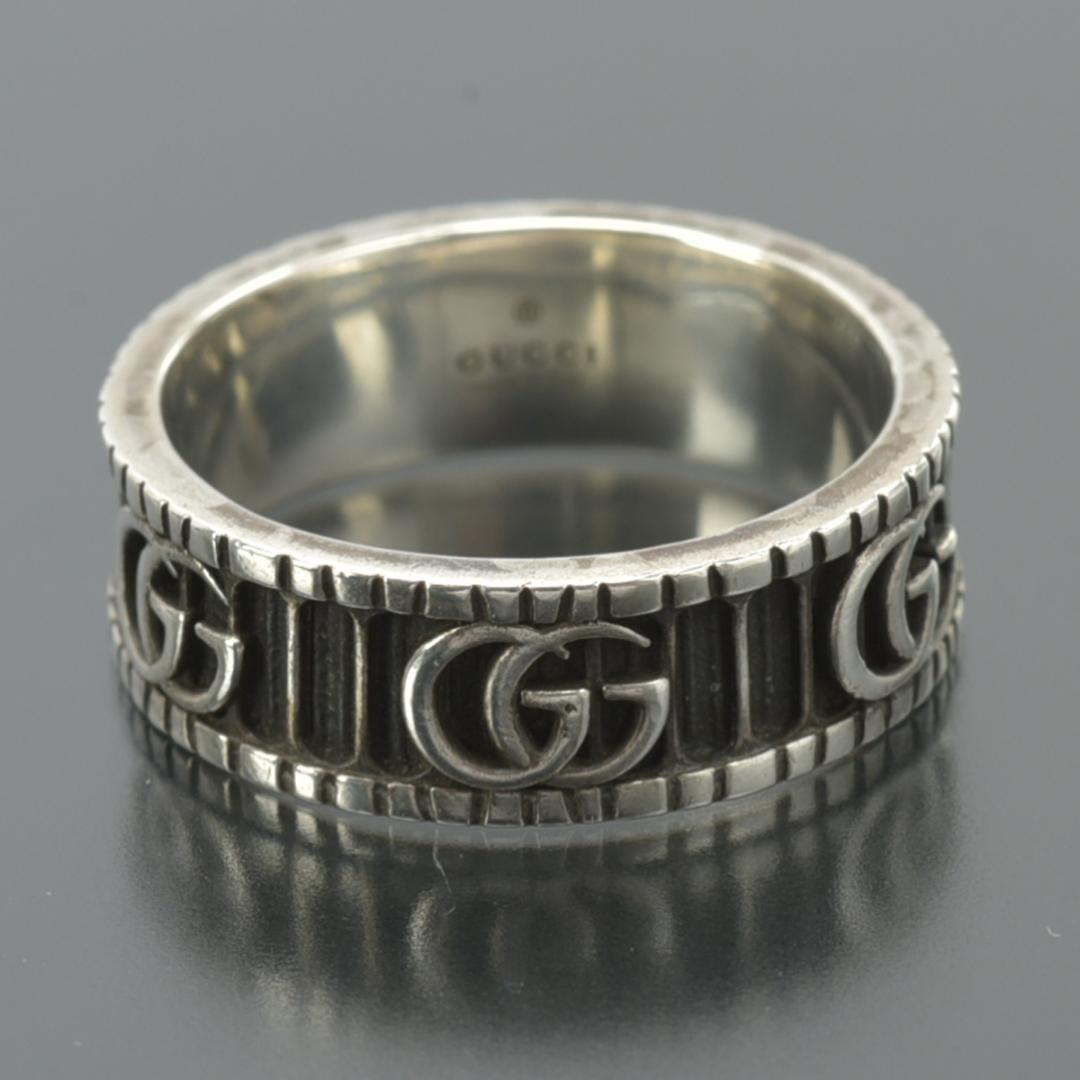 美品◇グッチ ダブルG ワイド リング 22号 SV925シルバー ブラック箱付