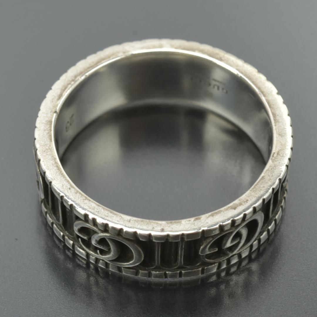 美品◇グッチ ダブルG ワイド リング 22号 SV925シルバー ブラック箱付